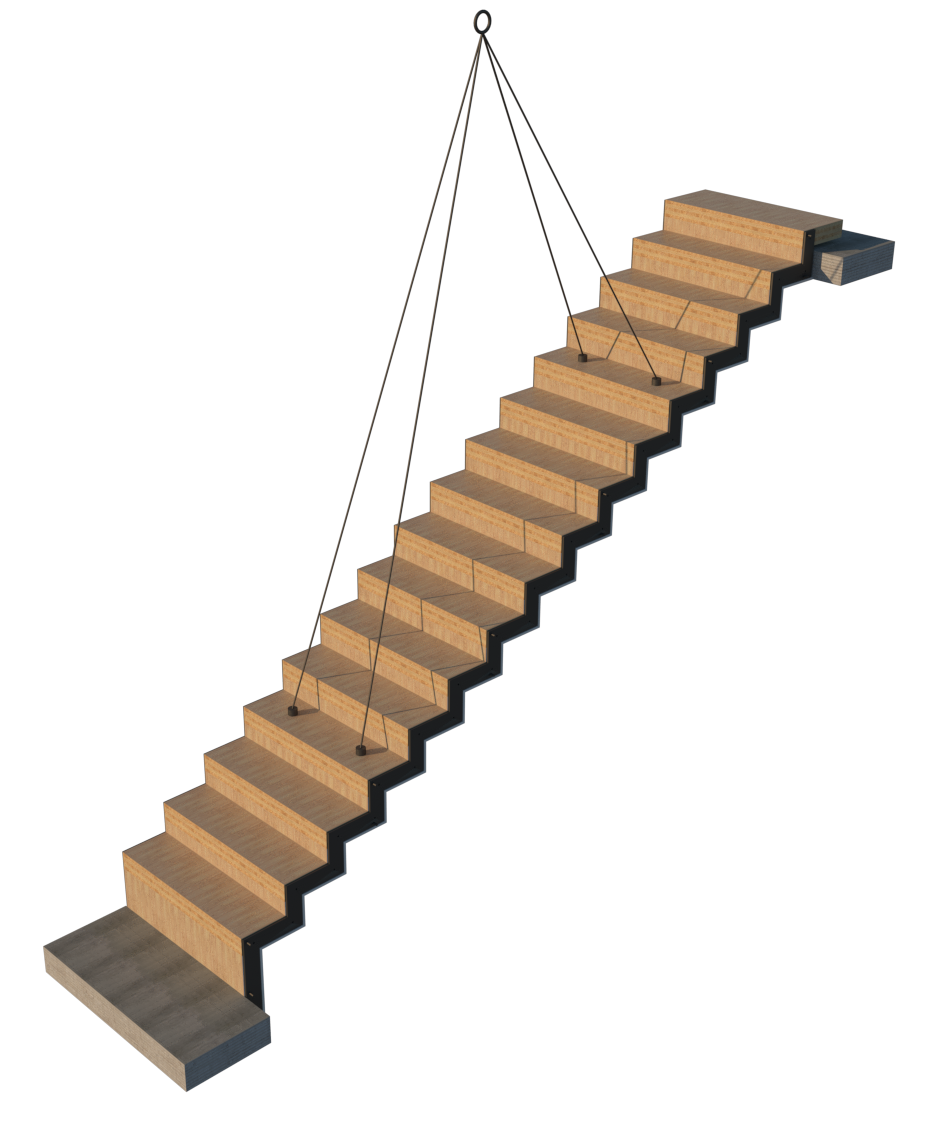 Faltwerk-Treppe ohne Belag